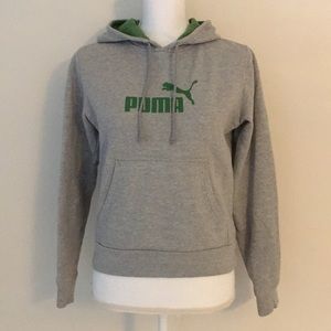 Puma gray green hoodie with front pocket